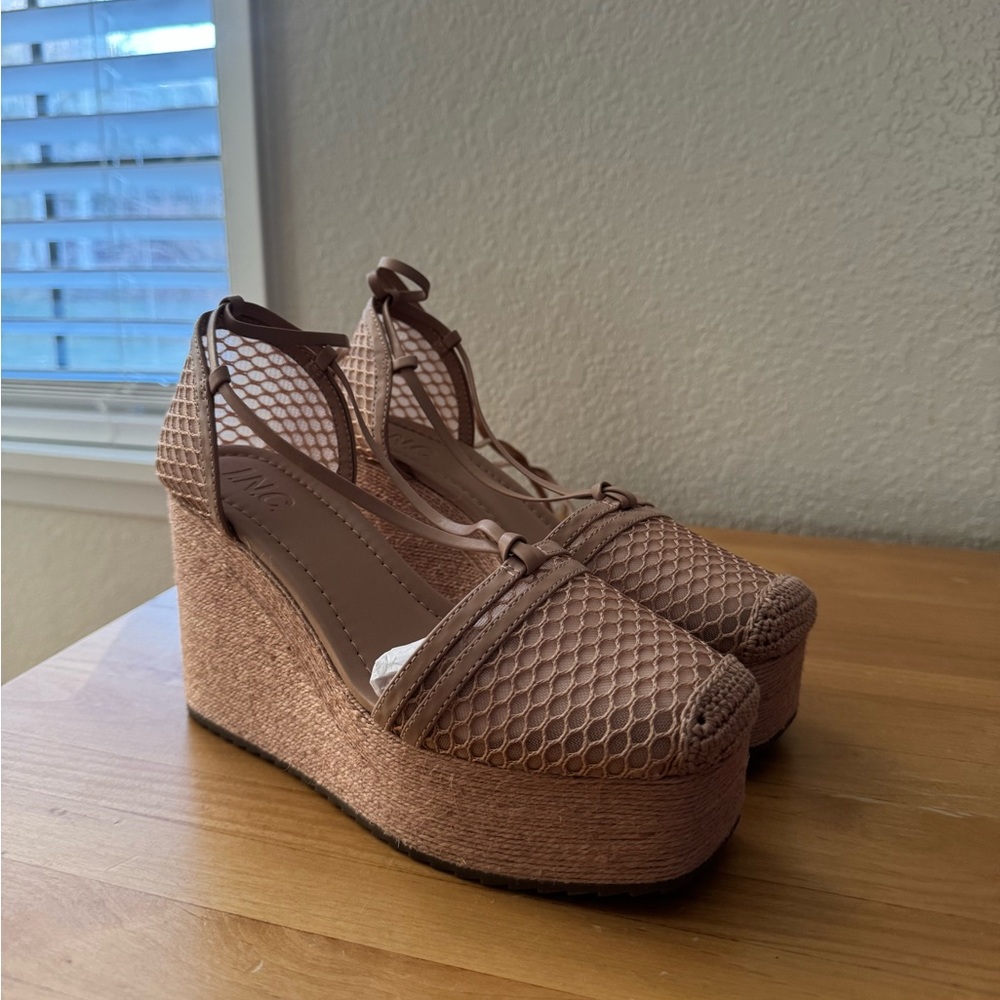 I.N.C. Internationals Concepts Lace-Up Wedge Sandals, Size 7
